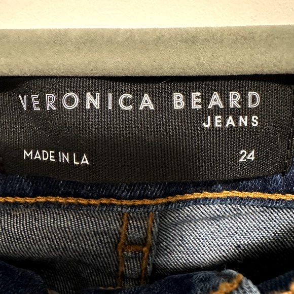 Veronica Beard Carson High Rise Ankle Kick Flare Jeans in Bright Blue Size 24 - Picture 10 of 10